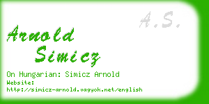 arnold simicz business card